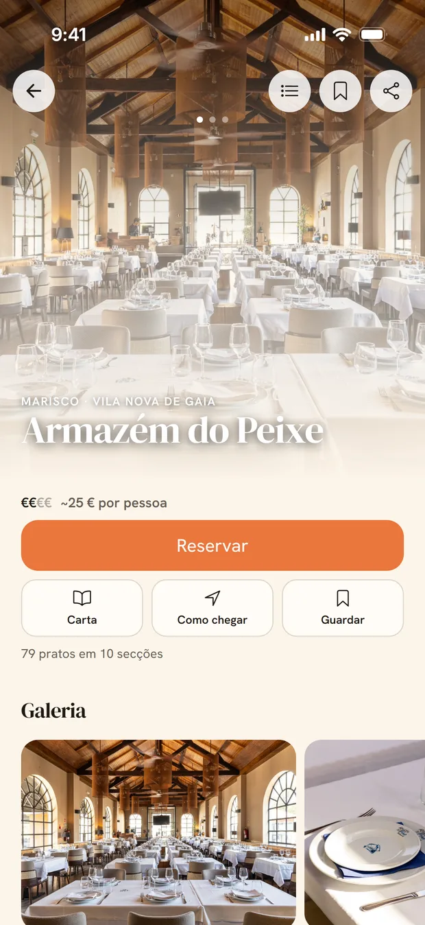 Ficha do restaurante